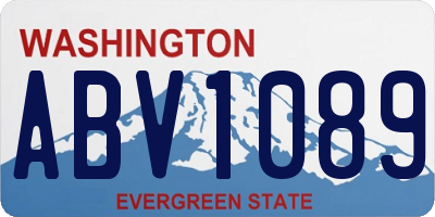 WA license plate ABV1089