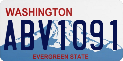 WA license plate ABV1091