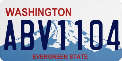 WA license plate ABV1104