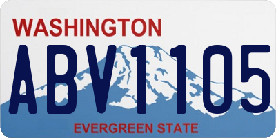 WA license plate ABV1105
