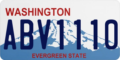 WA license plate ABV1110