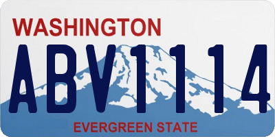 WA license plate ABV1114