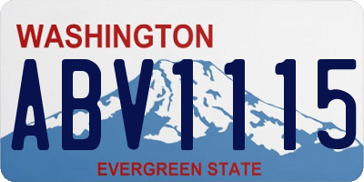 WA license plate ABV1115
