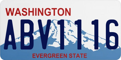 WA license plate ABV1116