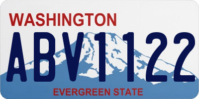 WA license plate ABV1122