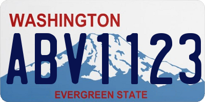 WA license plate ABV1123