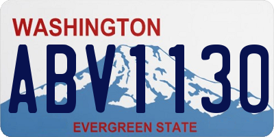 WA license plate ABV1130
