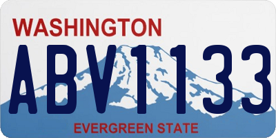 WA license plate ABV1133