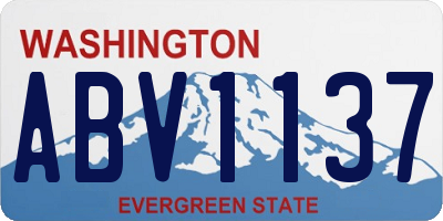 WA license plate ABV1137