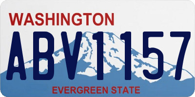 WA license plate ABV1157