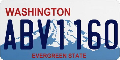 WA license plate ABV1160