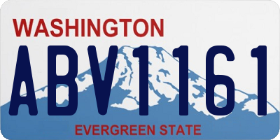 WA license plate ABV1161