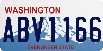 WA license plate ABV1166