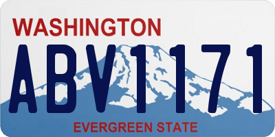 WA license plate ABV1171