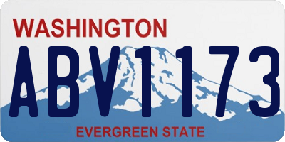WA license plate ABV1173