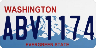 WA license plate ABV1174