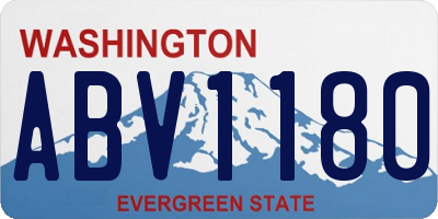 WA license plate ABV1180