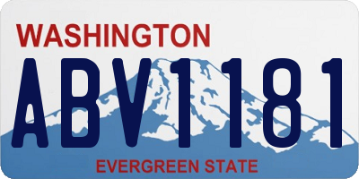 WA license plate ABV1181