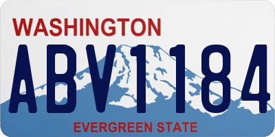 WA license plate ABV1184