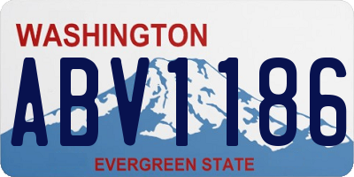 WA license plate ABV1186