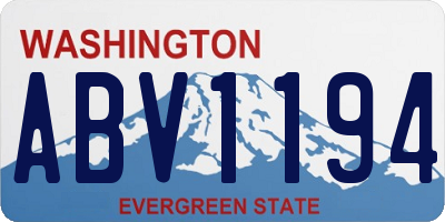WA license plate ABV1194