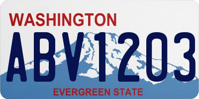 WA license plate ABV1203