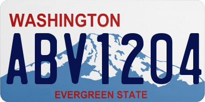 WA license plate ABV1204