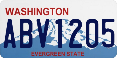 WA license plate ABV1205