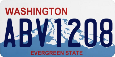 WA license plate ABV1208