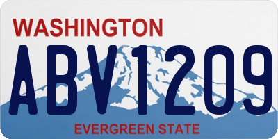 WA license plate ABV1209