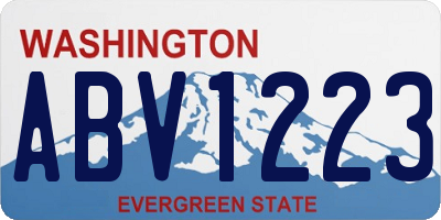 WA license plate ABV1223