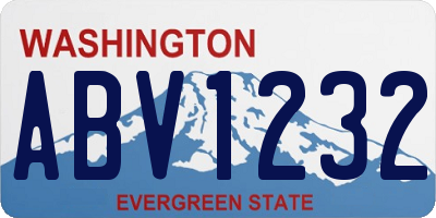 WA license plate ABV1232