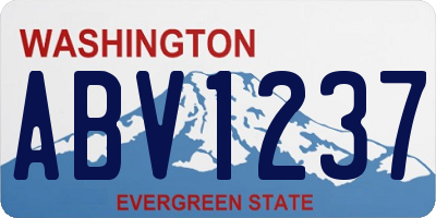 WA license plate ABV1237