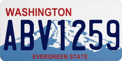 WA license plate ABV1259