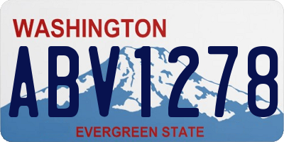 WA license plate ABV1278