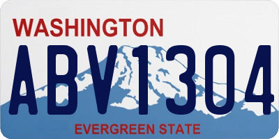 WA license plate ABV1304