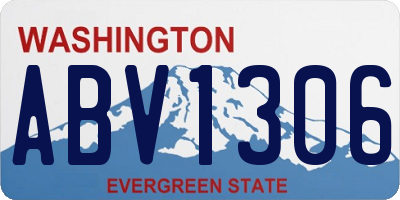 WA license plate ABV1306