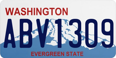WA license plate ABV1309