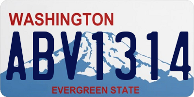 WA license plate ABV1314