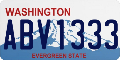 WA license plate ABV1333