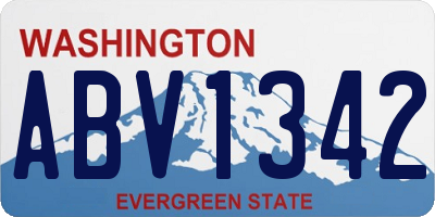 WA license plate ABV1342