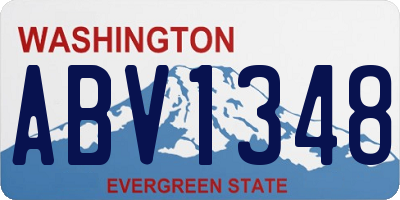 WA license plate ABV1348