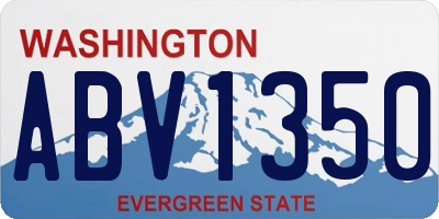 WA license plate ABV1350