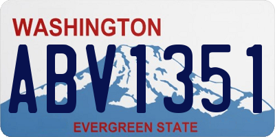 WA license plate ABV1351