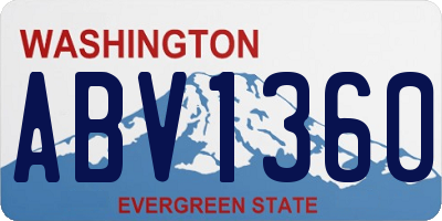WA license plate ABV1360