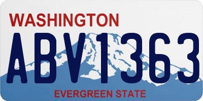 WA license plate ABV1363
