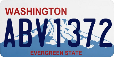 WA license plate ABV1372