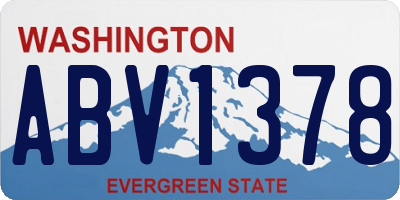 WA license plate ABV1378