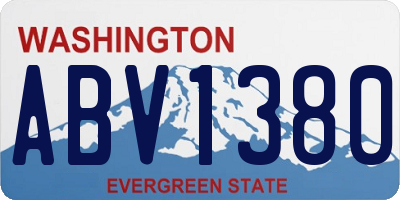 WA license plate ABV1380