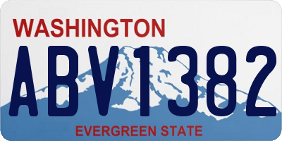 WA license plate ABV1382